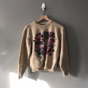 vintage eddie bauer floral sweater